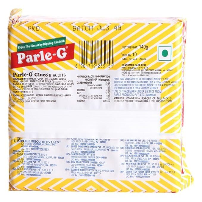 PARLE-G BISCUITS 188gms