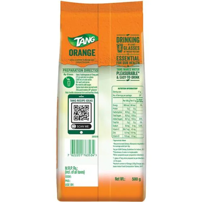 TANG Orange Drink Powder 500gm Image 3 TANG Orange Drink Powder 500gm Image 3