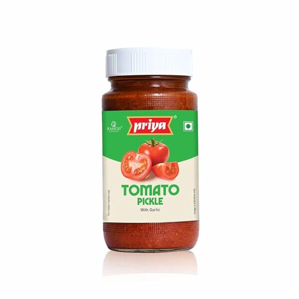 Priya Tomato Pickle with Garlic 300g Jar Image 1